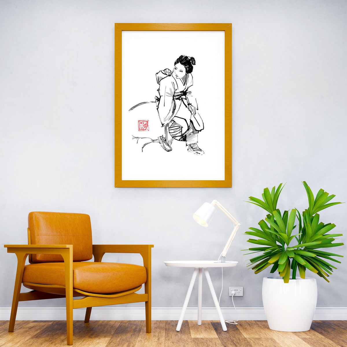 geisha watched Asian Style Poster | Wall Art for Home & Office | High-Quality Print - High-Quality Visual Display