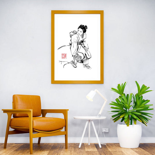 geisha watched Asian Style Poster | Wall Art for Home & Office | High-Quality Print - High-Quality Visual Display