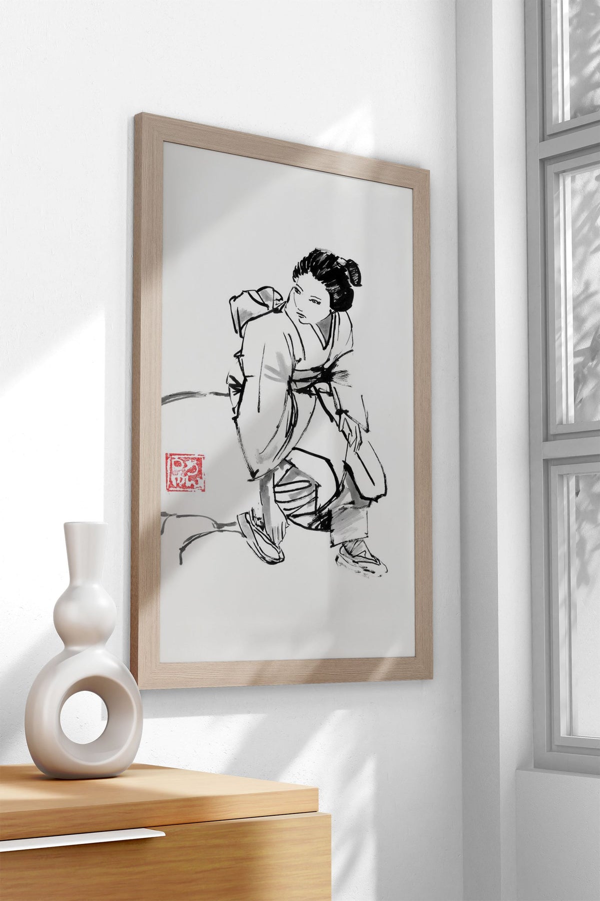 geisha watched Asian Style Poster | Wall Art for Home & Office | High-Quality Print - High-Quality Visual Display
