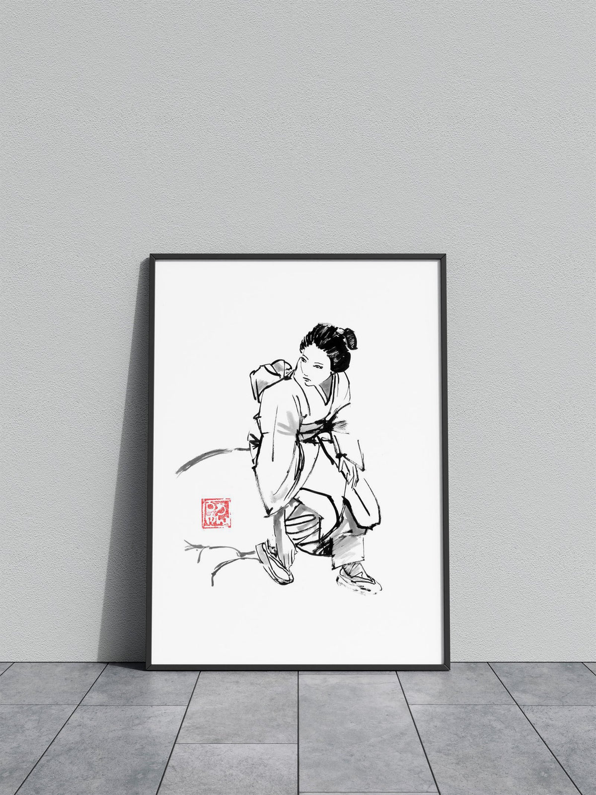 geisha watched Asian Style Poster | Wall Art for Home & Office | High-Quality Print - High-Quality Visual Display