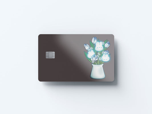 Watercolor glowing bunnies design | credit card sticker | small chip | credit card skin for nursery and home wall decor.