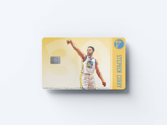 Watercolor golden state warriors stephen curry design | credit card sticker | small chip | credit card skin for nursery and home wall decor.