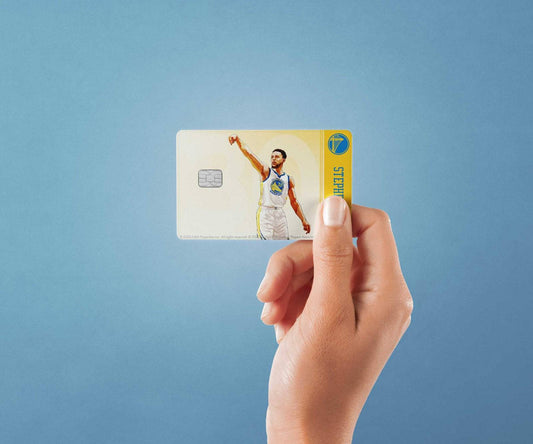 Watercolor golden state warriors stephen curry design | credit card sticker | small chip | credit card skin for nursery and home wall decor.