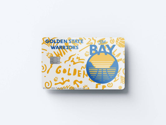 Watercolor golden state warriors team mural design | credit card sticker | small chip | credit card skin for nursery and home wall decor.