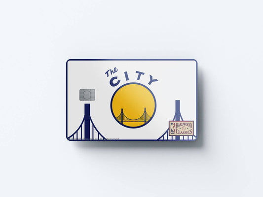 Watercolor golden state warriors throwback hardwood classics design | credit card sticker | small chip | credit card skin for nursery and home wall decor.