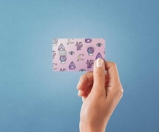 Watercolor good fortune design | credit card sticker | small chip | credit card skin for nursery and home wall decor.