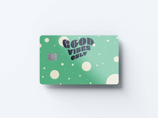 Watercolor good vibes design | credit card sticker | small chip | credit card skin for nursery and home wall decor.