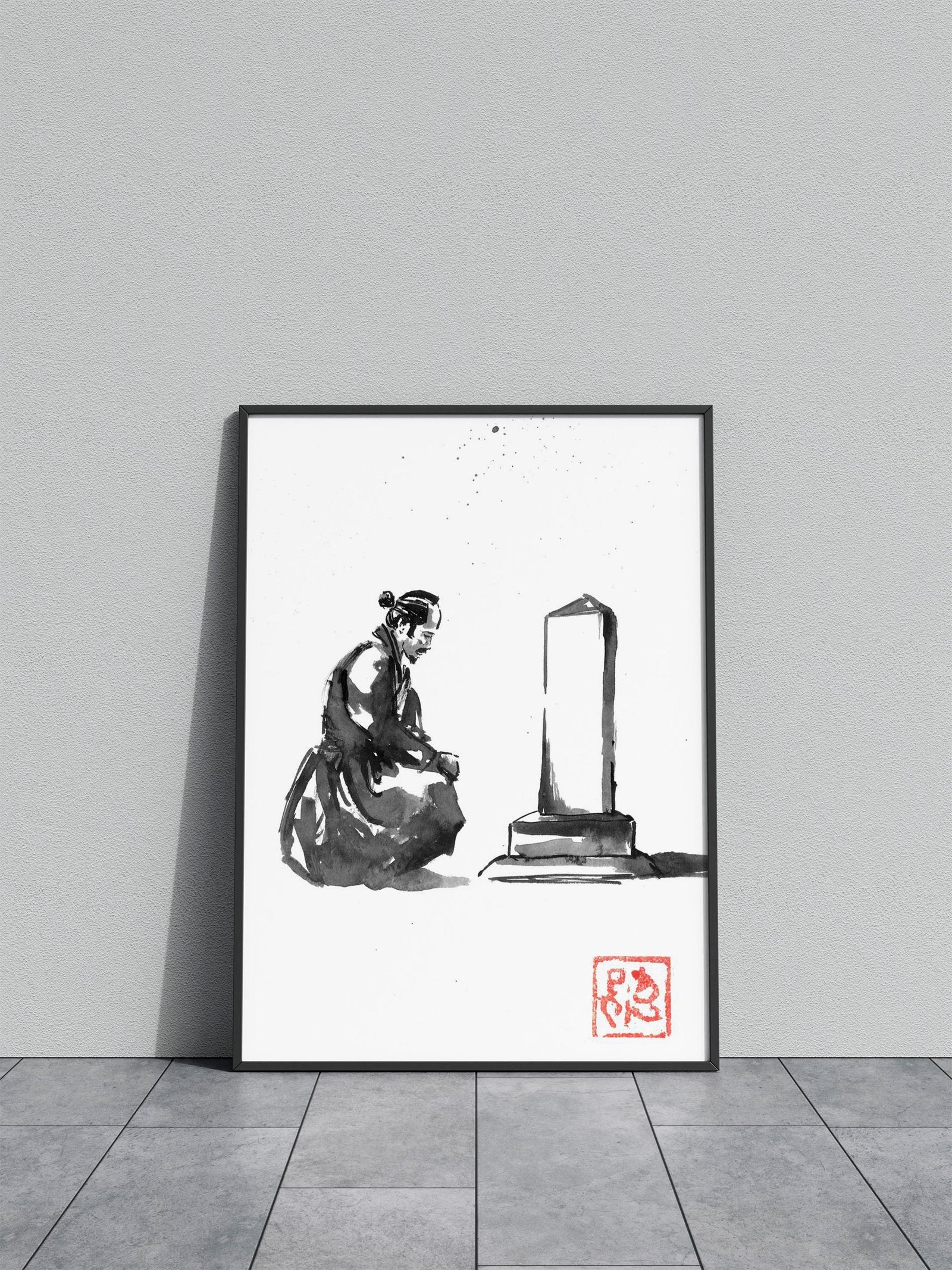 grieving samurai Asian Style Poster | Wall Art for Home & Office | High-Quality Print - High-Quality Visual Display