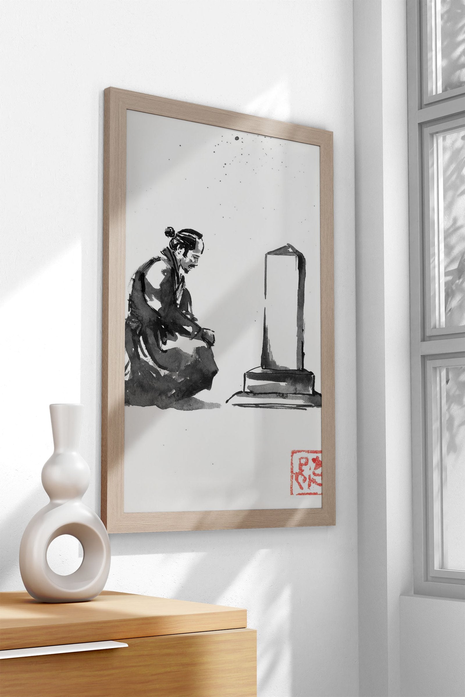 grieving samurai Asian Style Poster | Wall Art for Home & Office | High-Quality Print - High-Quality Visual Display