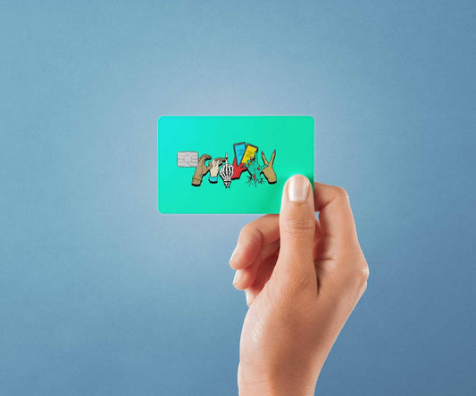 Watercolor grizzly design | credit card sticker | small chip | credit card skin for nursery and home wall decor.