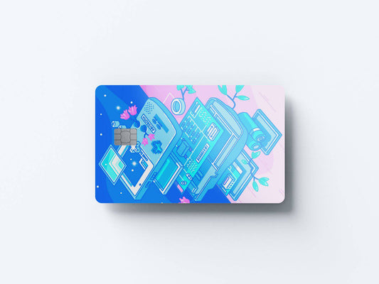 Watercolor growth design | credit card sticker | small chip | credit card skin for nursery and home wall decor.
