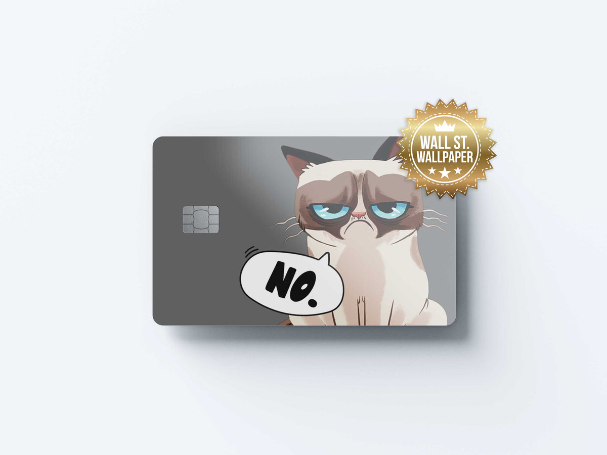 Grumpy Cat No - Premium Vinyl Credit Card Skin Cover by Wonderwallsboutique