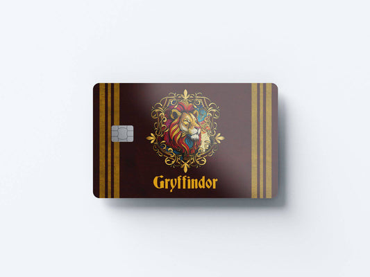 Watercolor gryffindor design | credit card sticker | small chip | credit card skin for nursery and home wall decor.