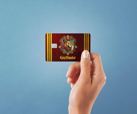 Watercolor gryffindor design | credit card sticker | small chip | credit card skin for nursery and home wall decor.