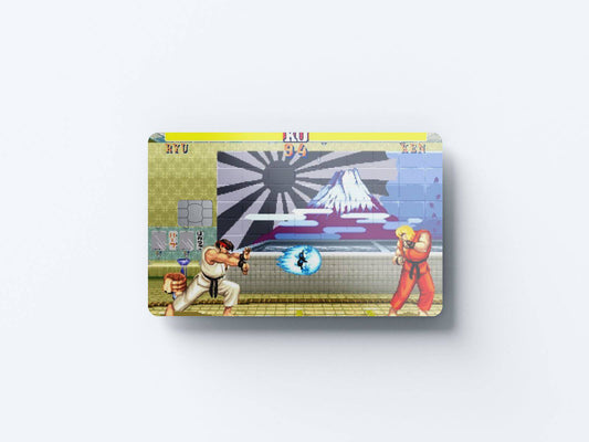 Watercolor hadouken design | credit card sticker | small chip | credit card skin for nursery and home wall decor.