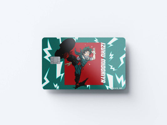 Watercolor hang time izuku midoriya design | credit card sticker | small chip | credit card skin for nursery and home wall decor.