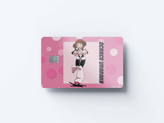 Watercolor hang time ochaco uraraka design | credit card sticker | small chip | credit card skin for nursery and home wall decor.