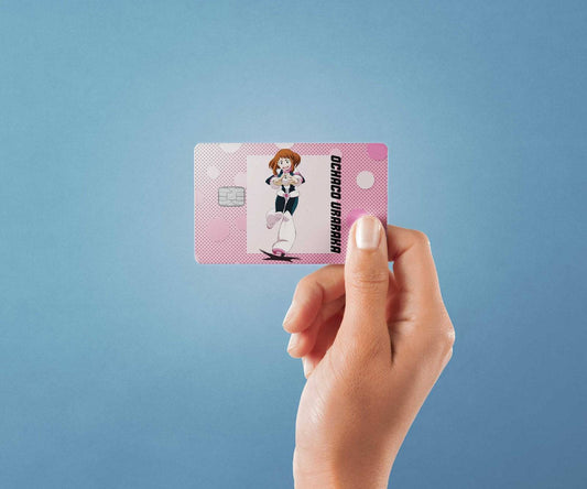 Watercolor hang time ochaco uraraka design | credit card sticker | small chip | credit card skin for nursery and home wall decor.