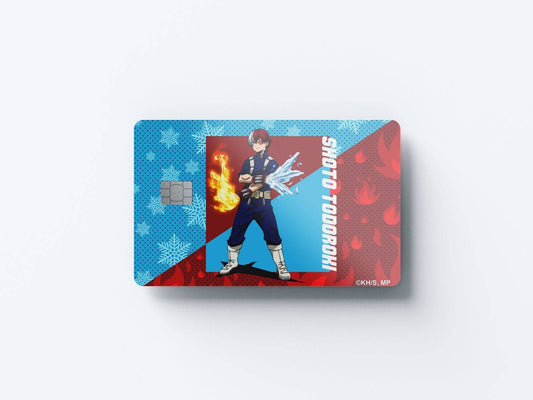 Watercolor hang time shoto todoroki design | credit card sticker | small chip | credit card skin for nursery and home wall decor.