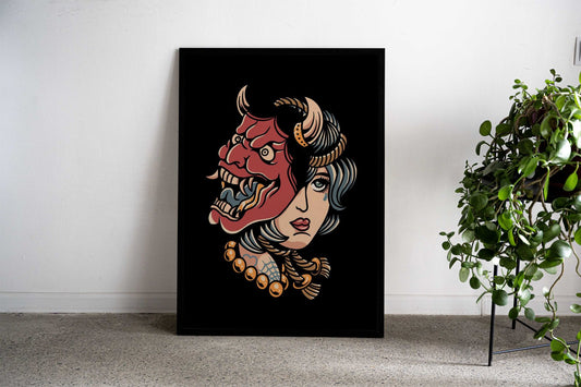 hanya girl tattoo Asian Style Poster | Wall Art for Home & Office | High-Quality Print - High-Quality Visual Display