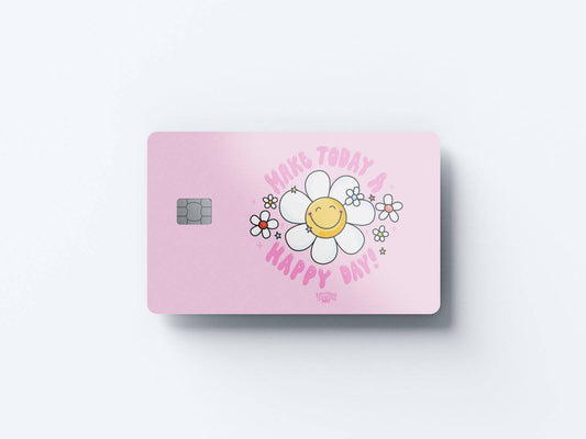 Watercolor happy day design | credit card sticker | small chip | credit card skin for nursery and home wall decor.