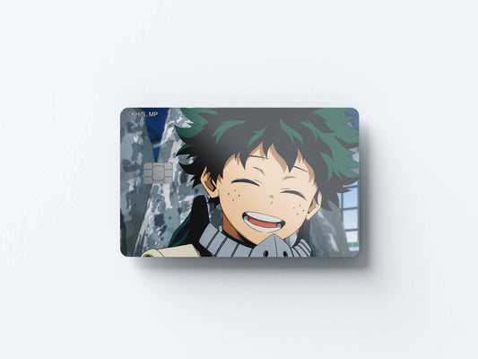 Watercolor happy deku design | credit card sticker | small chip | credit card skin for nursery and home wall decor.