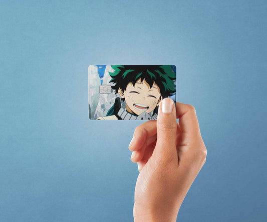 Watercolor happy deku design | credit card sticker | small chip | credit card skin for nursery and home wall decor.