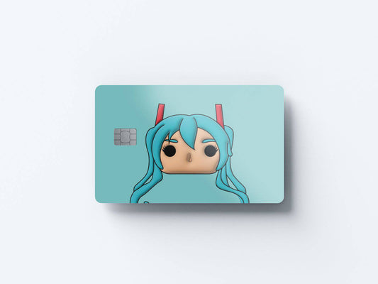 Watercolor hatsune funko design | credit card sticker | small chip | credit card skin for nursery and home wall decor.