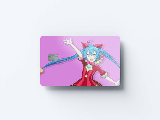 Watercolor hatsune jump design | credit card sticker | small chip | credit card skin for nursery and home wall decor.