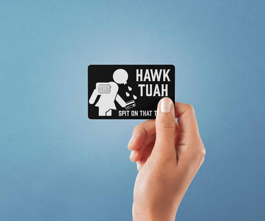 Watercolor hawk tuah design | credit card sticker | small chip | credit card skin for nursery and home wall decor.