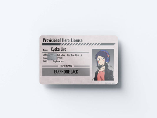Watercolor hero license kyoka jiro design | credit card sticker | small chip | credit card skin for nursery and home wall decor.