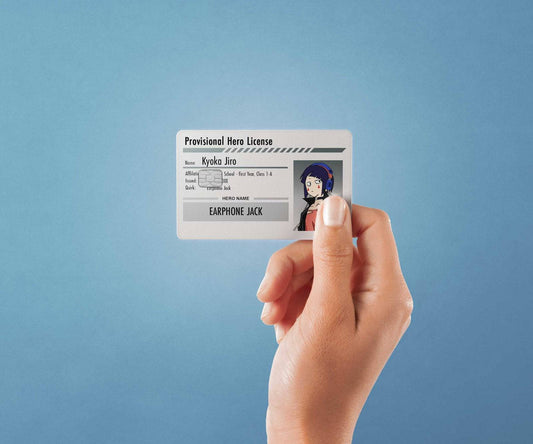 Watercolor hero license kyoka jiro design | credit card sticker | small chip | credit card skin for nursery and home wall decor.