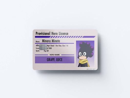 Watercolor hero license minoru mineta design | credit card sticker | small chip | credit card skin for nursery and home wall decor.