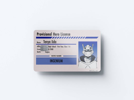 Watercolor hero license tenya iida design | credit card sticker | small chip | credit card skin for nursery and home wall decor.