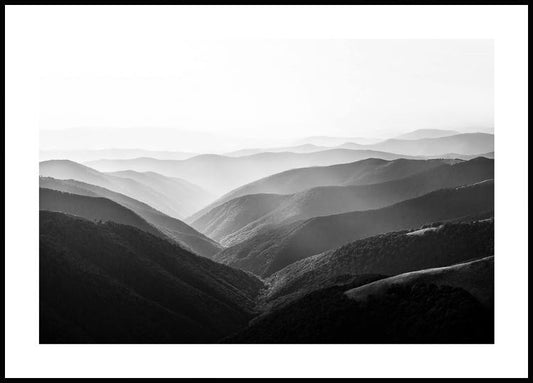 Watercolor hills poster for nursery and home wall decor.