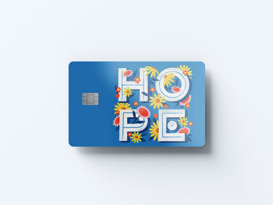 Watercolor hope design | credit card sticker | small chip | credit card skin for nursery and home wall decor.