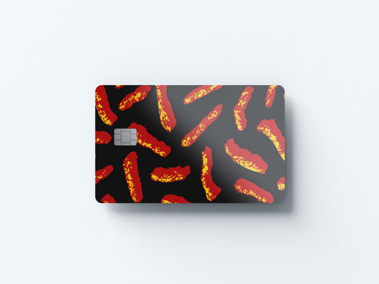 Watercolor hot cheetos design | credit card sticker | small chip | credit card skin for nursery and home wall decor.