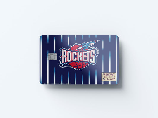 Watercolor houston rockets away hardwood classics design | credit card sticker | small chip | credit card skin for nursery and home wall decor.