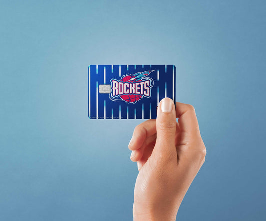 Watercolor houston rockets away hardwood classics design | credit card sticker | small chip | credit card skin for nursery and home wall decor.