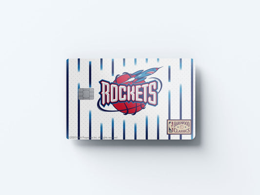 Watercolor houston rockets home hardwood classics design | credit card sticker | small chip | credit card skin for nursery and home wall decor.