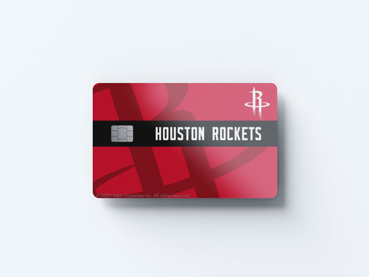 Watercolor houston rockets midcourt design | credit card sticker | small chip | credit card skin for nursery and home wall decor.