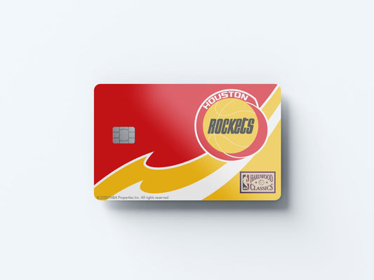 Watercolor houston rockets uptempo hardwood classics design | credit card sticker | small chip | credit card skin for nursery and home wall decor.
