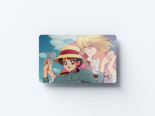 Watercolor howl and sophie design | credit card sticker | small chip | credit card skin for nursery and home wall decor.