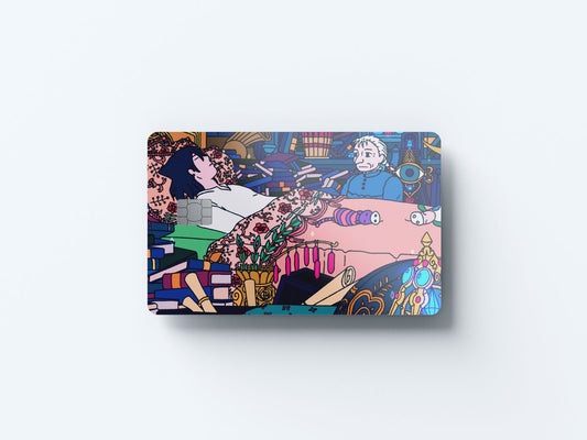 Watercolor howl's room design | credit card sticker | small chip | credit card skin for nursery and home wall decor.