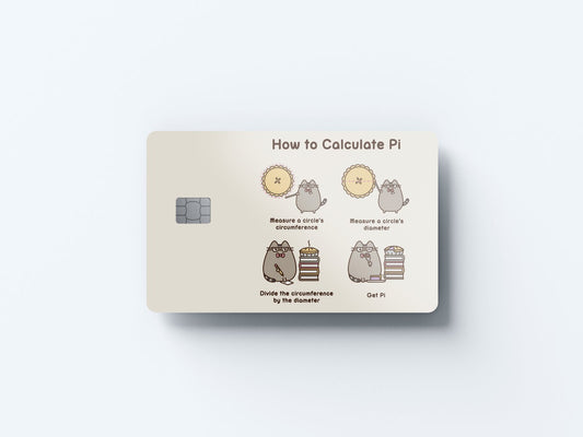Watercolor how to calculate pi design | credit card sticker | small chip | credit card skin for nursery and home wall decor.