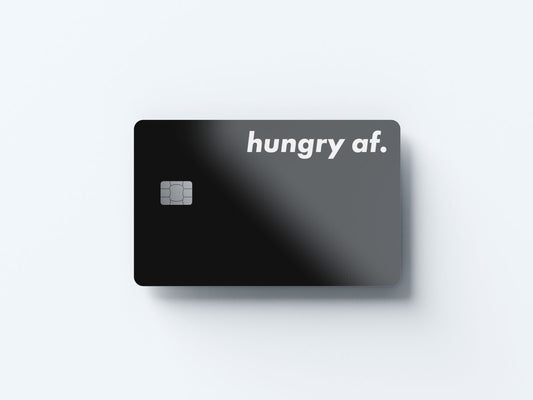 Watercolor hungry af design | credit card sticker | small chip | credit card skin for nursery and home wall decor.