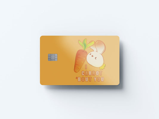 Watercolor i carrot bout you design | credit card sticker | small chip | credit card skin for nursery and home wall decor.