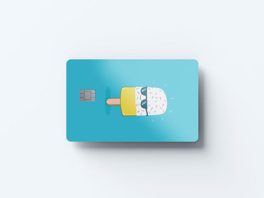 Watercolor ice cream design | credit card sticker | small chip | credit card skin for nursery and home wall decor.