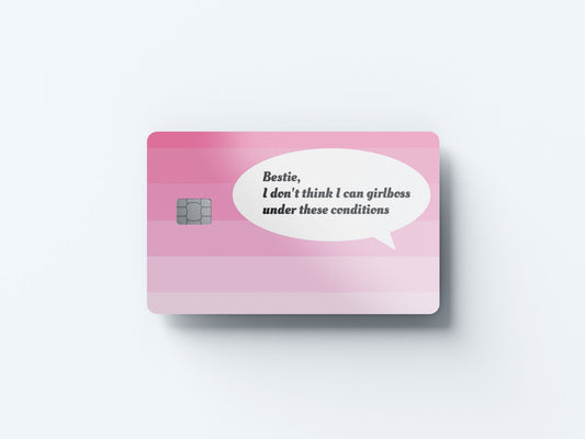 Watercolor i don’t think i can girlboss design | credit card sticker | small chip | credit card skin for nursery and home wall decor.