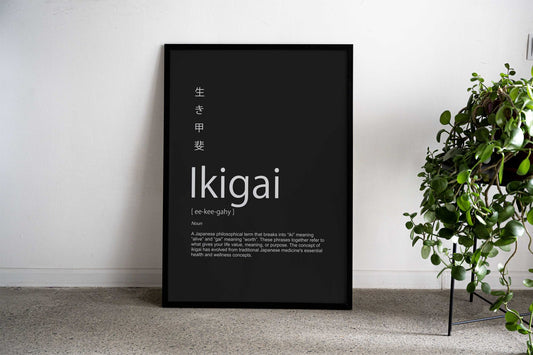 ikigai word in the meaning Asian Style Poster | Wall Art for Home & Office | High-Quality Print - High-Quality Visual Display